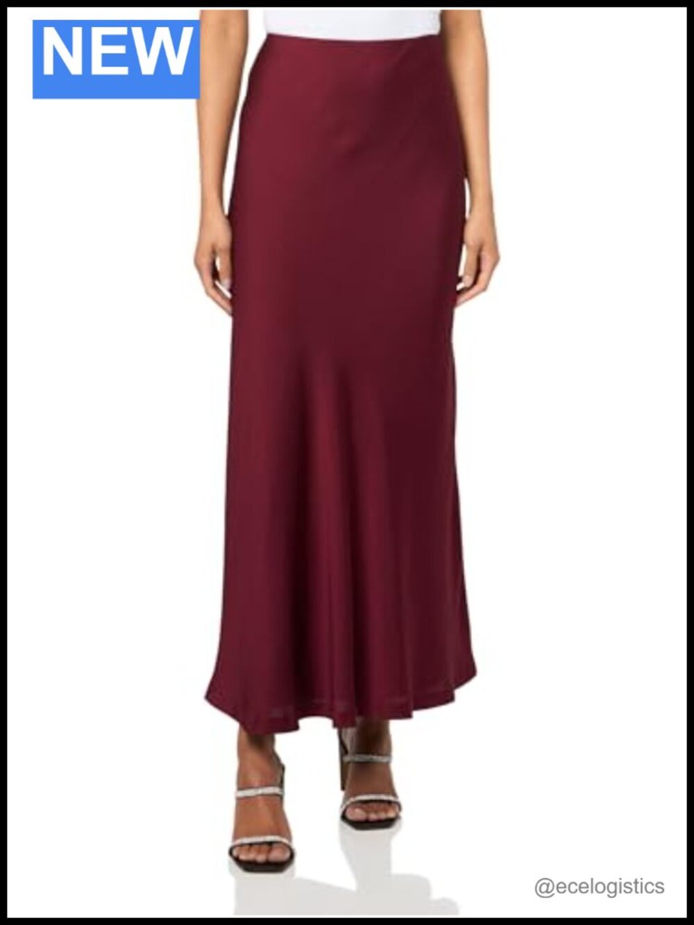 Pull On Bias Flared Maxi Skirt Unlined 100% Polyester